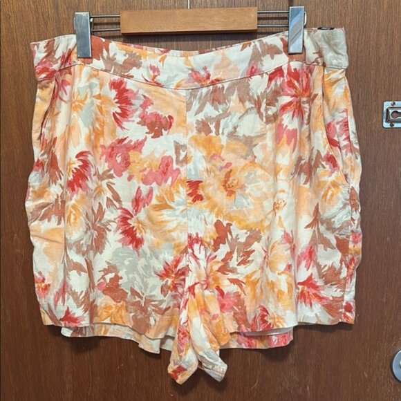 NWT Abercrombie Fitch Linen-Blend Pull On Shorts - Picture 1 of 8